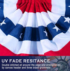 American Flag Bunting Patriotic Pleated Fan Flag USA Flags with Brass Grommets and Zip Ties for 4th of July Memorial Day Decoration Outdoor