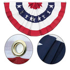American Flag Bunting Patriotic Pleated Fan Flag USA Flags with Brass Grommets and Zip Ties for 4th of July Memorial Day Decoration Outdoor