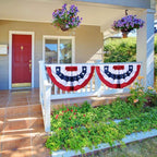 American Flag Bunting Patriotic Pleated Fan Flag USA Flags with Brass Grommets and Zip Ties for 4th of July Memorial Day Decoration Outdoor