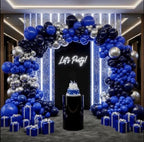 Navy Blue Silver Balloon Garland Kit, Royal Blue Balloon Arch for Birthday, Baby Shower, Graduation, Wedding Party Decor , 160Pcs