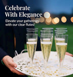 100 Pack Clear Plastic Champagne Flutes, 4.5 oz Disposable Toasting Glasses, Elegant Party Cups for Wedding, New Year, Bridal Shower