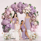 135Pcs Dusty Purple Balloon Garland Kit, Pink Sand White Rose Gold Balloon Arch, Bridal Baby Shower Birthday Decor