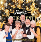 Black and Gold Balloons Arch Kit with Black Gold Confetti Balloons for 2026 Graduation Decorations Class Grad Men Birthday Party Prom Retire