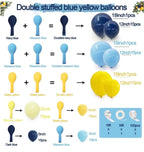 Blue and Yellow Balloons Navy Royal Blue Balloon Garland Arch Kit For Happy Birthday Summer Baby Shower Bridal Shower Lemon School Party