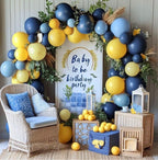 Blue and Yellow Balloons Navy Royal Blue Balloon Garland Arch Kit For Happy Birthday Summer Baby Shower Bridal Shower Lemon School Party