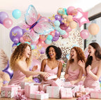 Pink and Purple Butterfly Balloon Arch Garland Kit, Big Butterfly Decorations,Birthday Baby Shower Wedding Fiesta Party Decorations for Girl