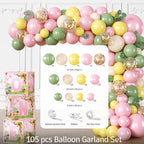 273 PCS Bear 1st Birthday Decorations, All-in-One Baby Girl 1st Birthday Decorations Set with Plates, Napkins, Serves 25, 2 Tablecloths