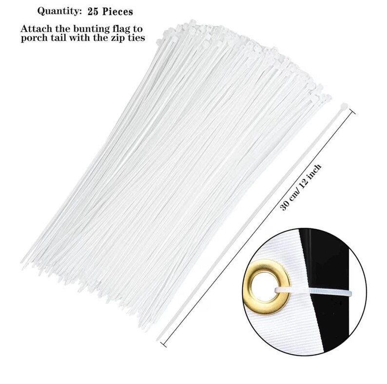 American Flag Bunting Patriotic Pleated Fan Flag USA Flags with Brass Grommets and Zip Ties for 4th of July Memorial Day Decoration Outdoor