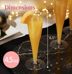 100 Pack Clear Plastic Champagne Flutes, 4.5 oz Disposable Toasting Glasses, Elegant Party Cups for Wedding, New Year, Bridal Shower