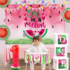 One In A Melon Party Decorations, Watermelon 1st Birthday Decorations Girl, ONE Balloon Boxes, Backdrop, Watermelon Balloon Arch First Bday