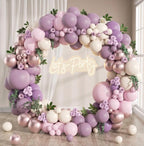 135Pcs Dusty Purple Balloon Garland Kit, Pink Sand White Rose Gold Balloon Arch, Bridal Baby Shower Birthday Decor