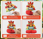 Hawaiian Luau Party Decorations Set: Aloha Theme Table Decoration with Luau Honeycomb Centerpiece for Tiki and Luau Hawaiian Party Supplies