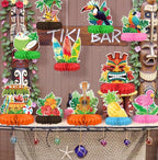 Hawaiian Luau Party Decorations Set: Aloha Theme Table Decoration with Luau Honeycomb Centerpiece for Tiki and Luau Hawaiian Party Supplies