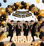Black and Gold Balloons Arch Kit with Black Gold Confetti Balloons for 2026 Graduation Decorations Class Grad Men Birthday Party Prom Retire