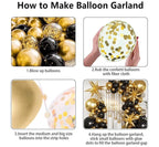 Black and Gold Balloons Arch Kit with Black Gold Confetti Balloons for 2026 Graduation Decorations Class Grad Men Birthday Party Prom Retire