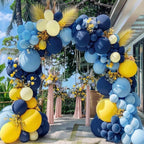 Blue and Yellow Balloons Navy Royal Blue Balloon Garland Arch Kit For Happy Birthday Summer Baby Shower Bridal Shower Lemon School Party