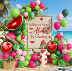 Fruit Balloon Garland Arch Kit - 157Pcs Watermelon Balloons Hot Pastel Pink Lime Green Balloon Arch Kit for Summer One in a Melon Theme Bday