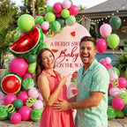Fruit Balloon Garland Arch Kit - 157Pcs Watermelon Balloons Hot Pastel Pink Lime Green Balloon Arch Kit for Summer One in a Melon Theme Bday