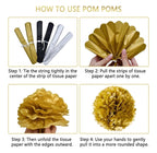Retirement Party Decorations for Men Women Black Gold Happy Retirement Banner Backdrop Balloons Paper Pompoms Honeycomb Centerpiece