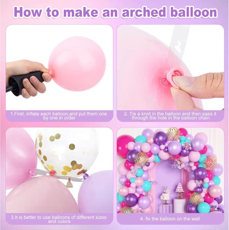 Princess Balloon Arch Kit, Hot Pink Purple Teal Balloon Garland with Crown Star Foil Balloons ,Girl Birthday Baby Shower Party Decorations