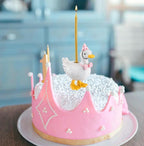 Silly Goose Cake Candle Holders with Birthday Candle One Birthday Party Supplies Mini Cute Cake Topper Stand Candlestick for Kids Party
