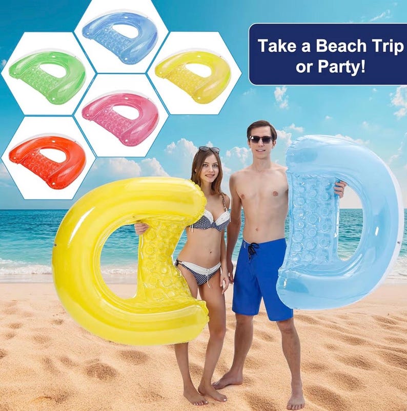 4 Pack Pool Floats Adult, PuppyuWill Pool Float Chairs, 52" X 38" X-Large Size, Dopamine Colors, Drifter, Chair, Hammock 3-in-1 Inflatable
