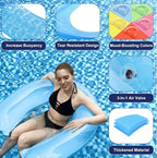4 Pack Pool Floats Adult, PuppyuWill Pool Float Chairs, 52" X 38" X-Large Size, Dopamine Colors, Drifter, Chair, Hammock 3-in-1 Inflatable