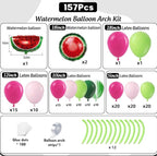 Fruit Balloon Garland Arch Kit - 157Pcs Watermelon Balloons Hot Pastel Pink Lime Green Balloon Arch Kit for Summer One in a Melon Theme Bday