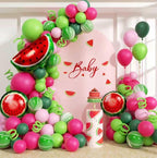 Fruit Balloon Garland Arch Kit - 157Pcs Watermelon Balloons Hot Pastel Pink Lime Green Balloon Arch Kit for Summer One in a Melon Theme Bday