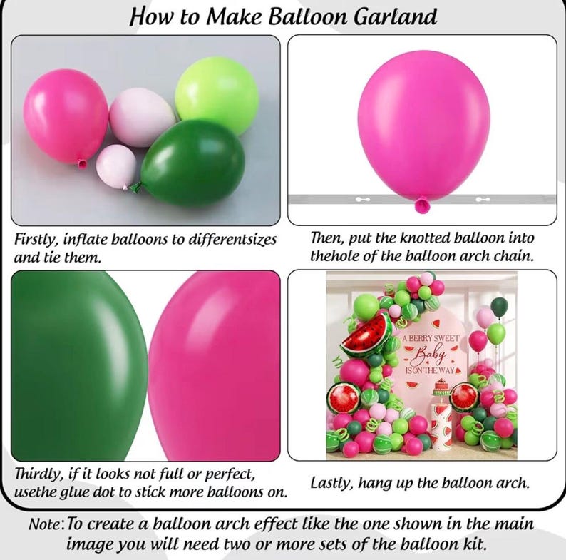 Fruit Balloon Garland Arch Kit - 157Pcs Watermelon Balloons Hot Pastel Pink Lime Green Balloon Arch Kit for Summer One in a Melon Theme Bday