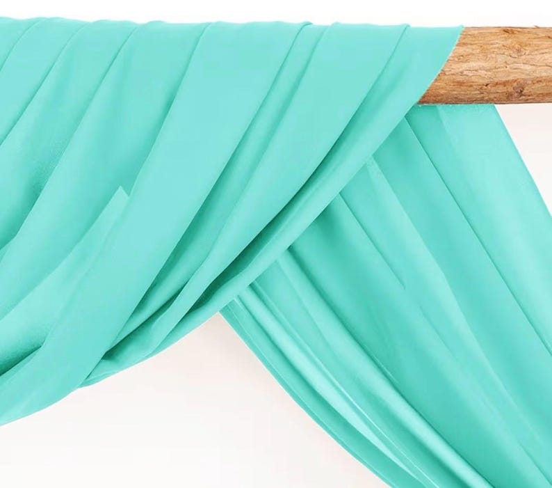 Wedding Arch Draping Fabric 30'' x 18FT Sheer Chiffon Arch Drape Backdrop 1 Panel Teal Drape for Summer Wedding Bridal Shower Baby Shower
