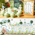 One a Saurus Birthday Decorations, Dinosaur 1st Birthday Party Supplies with One-A-Saurus Backdrop, Balloon Garland, Highchair Banner, Boxes