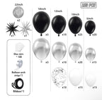 Black Silver Disco Ball Balloon Garland Kit, Disco Theme Party Decorations, Silver Black Balloon Arch, Let’s Party Backdrop Decor, Birthday