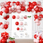161 Pcs Lucky in Love Bachelorette Decorations, Complete One-Stop Red Bachelorette Party Supplies With Banner, Balloon, Fringe Curtains