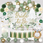 Bridal Shower Decorations, Sage Green Bachelorette Party Decorations Bride to Be Banner Backdrop Sash Veil Confetti Foil Balloons Tassel
