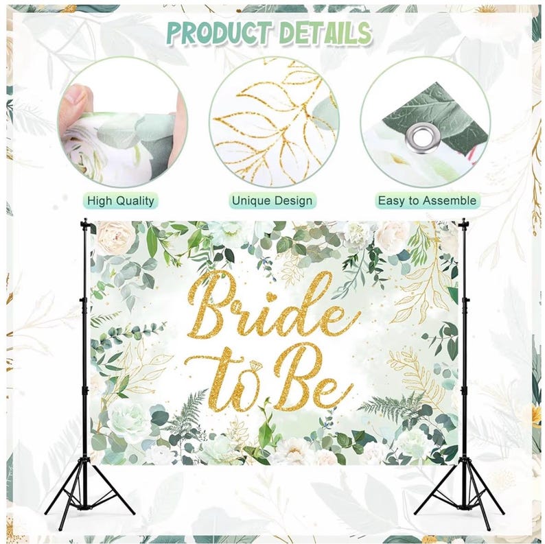 Bridal Shower Decorations, Sage Green Bachelorette Party Decorations Bride to Be Banner Backdrop Sash Veil Confetti Foil Balloons Tassel