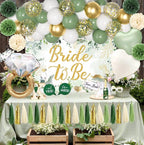 Bridal Shower Decorations, Sage Green Bachelorette Party Decorations Bride to Be Banner Backdrop Sash Veil Confetti Foil Balloons Tassel