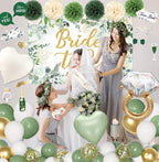 Bridal Shower Decorations, Sage Green Bachelorette Party Decorations Bride to Be Banner Backdrop Sash Veil Confetti Foil Balloons Tassel