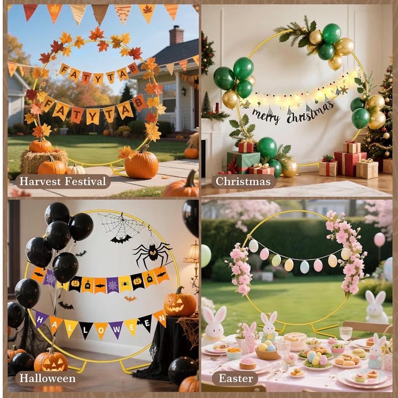 6.6FT Balloon Arch Stand,Metal Round Arch Backdrop Stand for Parties,Circle Balloon Arch Frame Wedding Arches with Upgrade base for Ceremony
