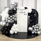Black Silver Disco Ball Balloon Garland Kit, Disco Theme Party Decorations, Silver Black Balloon Arch, Let’s Party Backdrop Decor, Birthday