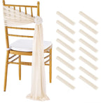 Champagne Chair Sashes Bows 16 Packs 8ft Long Chair Ribbons for Hotel Event Restaurant Banquet Party Chairs Decoration