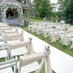 Champagne Chair Sashes Bows 16 Packs 8ft Long Chair Ribbons for Hotel Event Restaurant Banquet Party Chairs Decoration