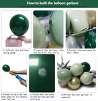 Emerald Green Gold Balloons Dark Green Silver Gold Balloon Arch Dusty Green Balloon Garland Kit for Graduation Birthday Wedding Anniversary