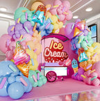ALL-IN-1 Ice Cream Balloon Arch Kit with BONUS Ice Creams & Sprinkle Balloons for Ice Cream Party Decorations - Candyland Balloon Arch