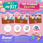 ALL-IN-1 Ice Cream Balloon Arch Kit with BONUS Ice Creams & Sprinkle Balloons for Ice Cream Party Decorations - Candyland Balloon Arch