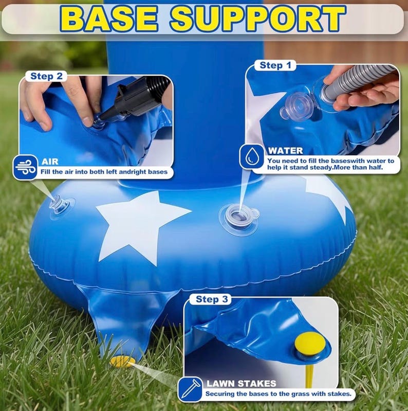 8.5 x 6.2 Ft Outdoor Sprinkler for Kids Age 3-7 Years Old - 250th Anniversary Eagle Arch Inflatable Kid Sprinklers for Yard - Water Park