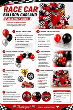 Race Car Balloon Arch Kit with BONUS Trophy & Number 2 - Cars Balloon Garland Kit for Lightning McQueen Cars 2 Birthday Hot Wheels Balloons