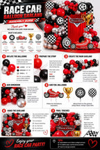 Race Car Balloon Arch Kit with BONUS Trophy & Number 2 - Cars Balloon Garland Kit for Lightning McQueen Cars 2 Birthday Hot Wheels Balloons
