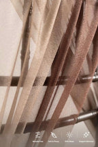 Wedding Chiffon Chair Sashes Cover Aisle Decorations Draping Fabric Wrinkle-Free with Tie 16 Pcs Cappuccino & Brown for Party Ceremony