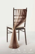 Wedding Chiffon Chair Sashes Cover Aisle Decorations Draping Fabric Wrinkle-Free with Tie 16 Pcs Cappuccino & Brown for Party Ceremony